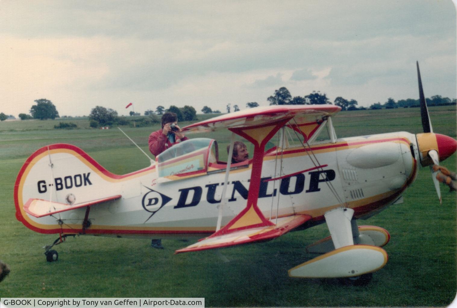 G-BOOK, 1973 Aerotek Pitts S-1S Special C/N 1-0017, photographed at Old Warden Scale Model Weekend 1982 specifically for scale models of G-BOOK