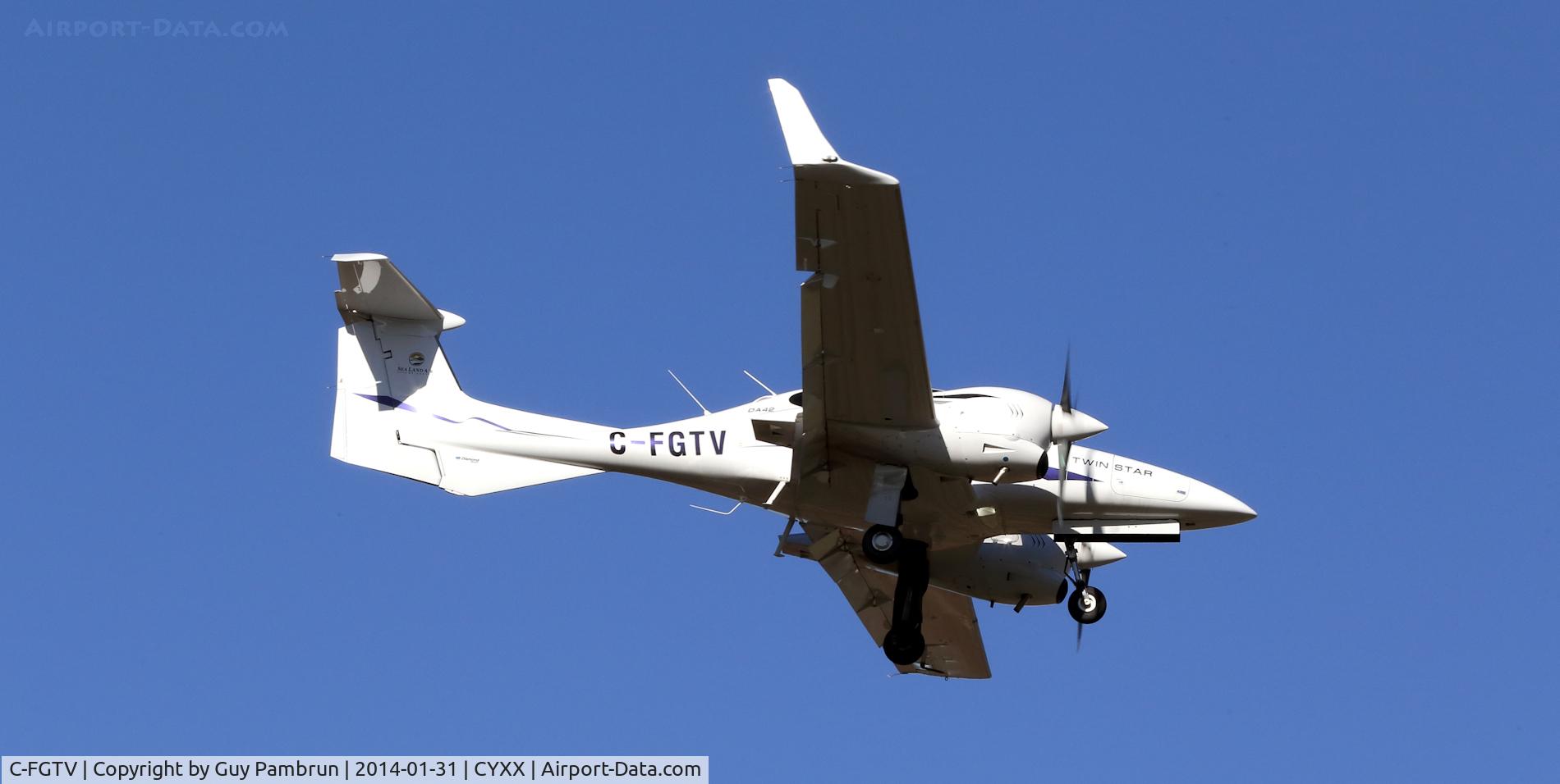C-FGTV, 2007 Diamond DA-42 Twin Star C/N 42.AC089, Landing... side view