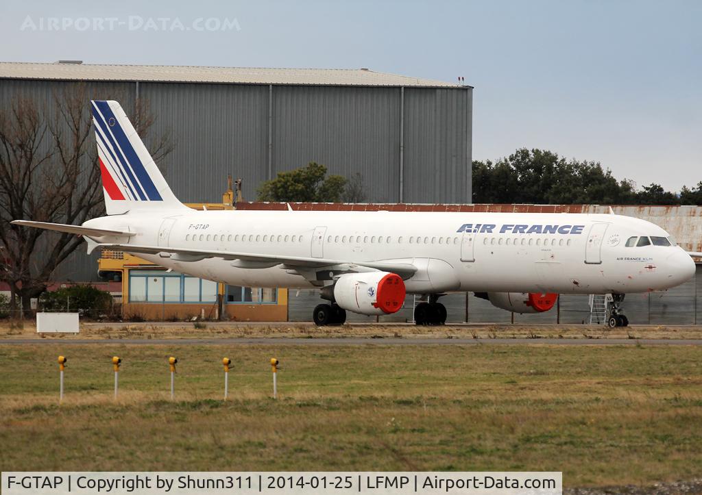 F-GTAP, 2008 Airbus A321-211 C/N 3372, Parked for maintenance... Last time where I could see it in old c/s