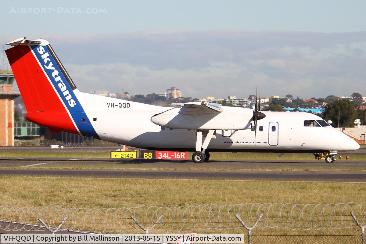 VH-QQD, 1991 De Havilland Canada DHC-8-102 Dash 8 Dash 8 C/N 245, taxi from 34R