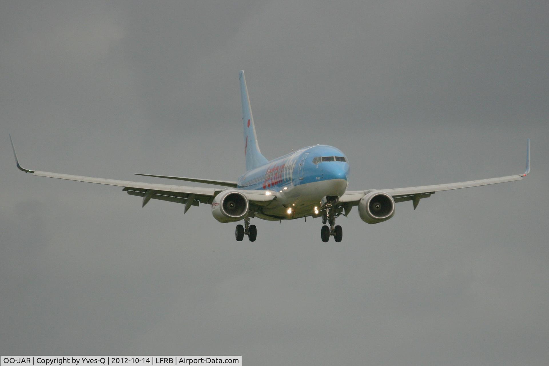 OO-JAR, 2009 Boeing 737-7K5 C/N 35150, Boeing 737-7K5, Short Approach Rwy 25L, Brest-Bretagne Airport (LFRB-BES)