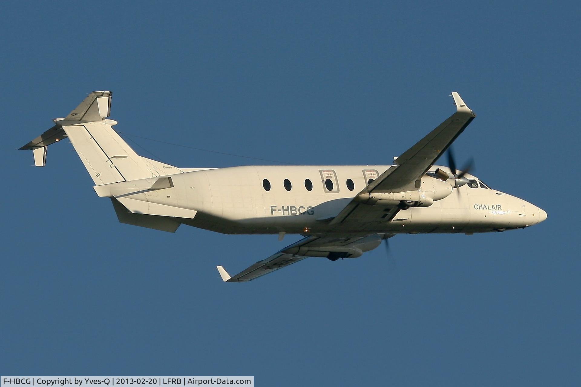 F-HBCG, 1993 Beech 1900D C/N UE-70, Beech 1900D, Take off Rwy 07R, Brest-Bretagne Airport (LFRB-BES)