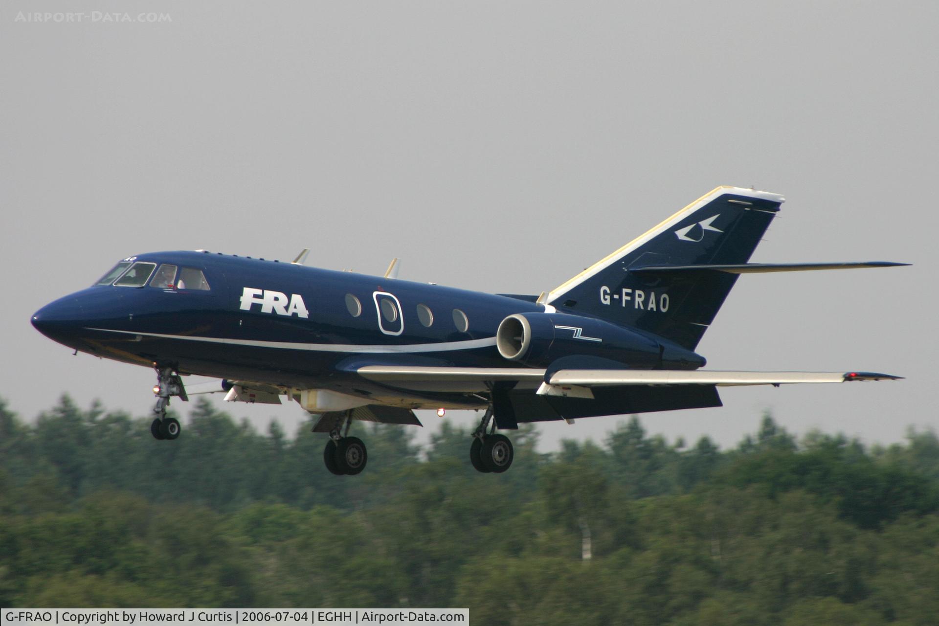 G-FRAO, 1969 Dassault Falcon (Mystere) 20DC C/N 214, FR Aviation, on approach to runway 26.