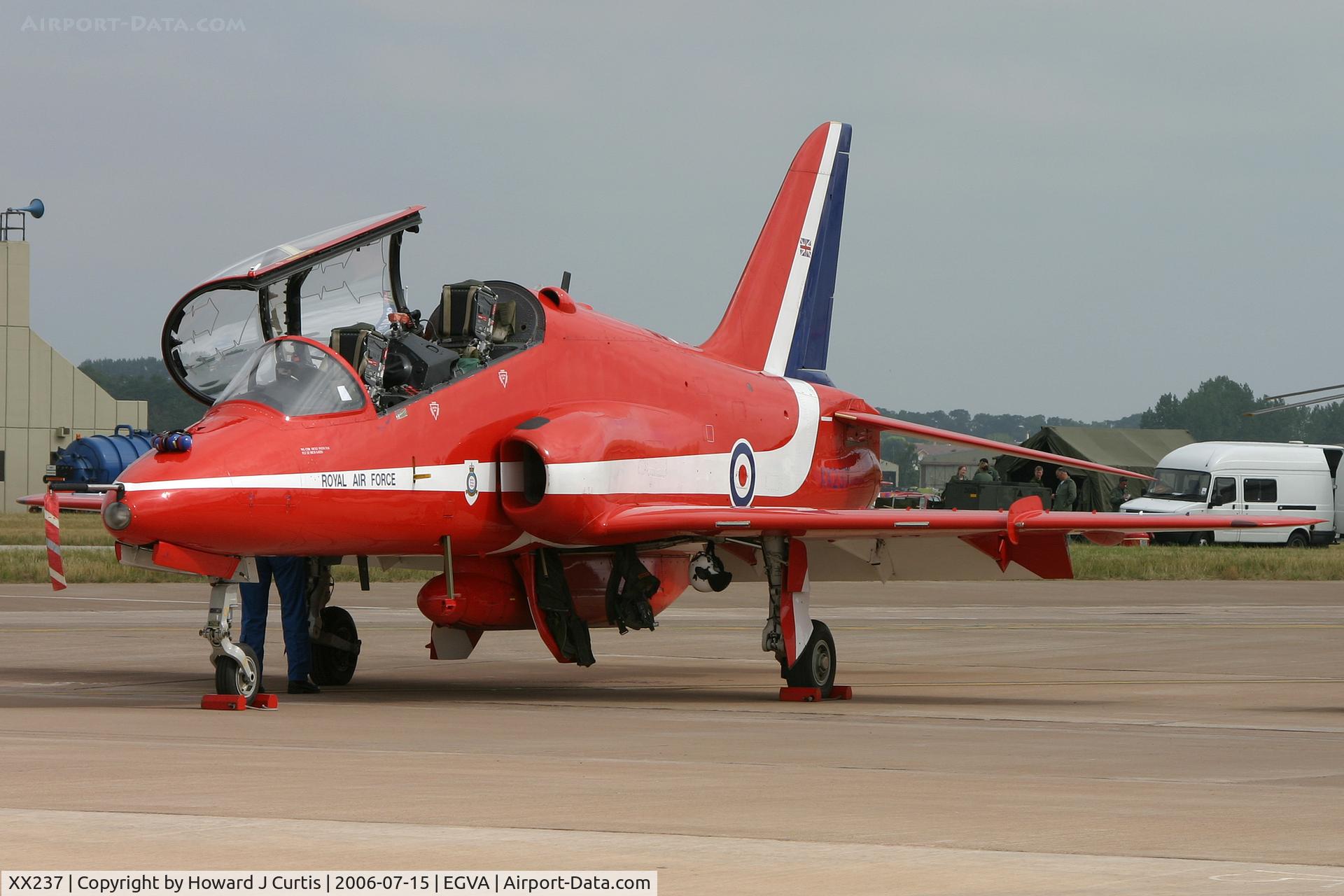 XX237, 1978 Hawker Siddeley Hawk T.1A C/N 073/312073, RIAT 2006, 'Red Arrows'. Actually a T1 (not converted to T1A configuration).
