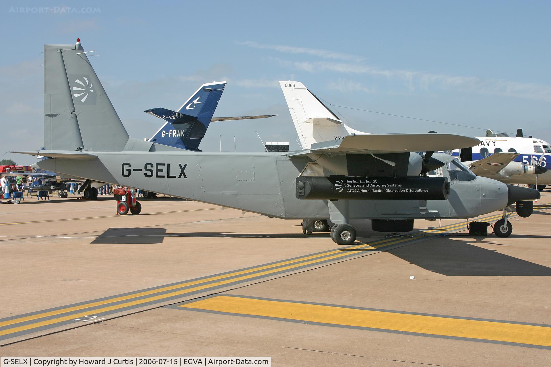 G-SELX, 1981 Pilatus Britten-Norman BN-2T Islander C/N 2118, RIAT 2006; on static display. Became ZH537 in 2008.