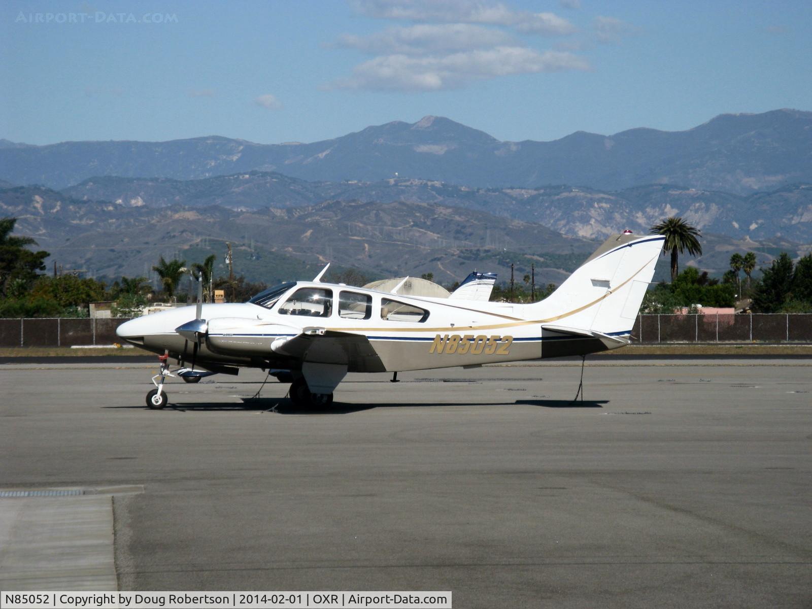 N85052, 1977 Beech E-55 Baron C/N TE-1095, 1977 Beech E-55 BARON, two Continental IO-520-C 285 Hp each, enlarged cabin to seat up to six, or cargo mix. 434 E-55s were produced.