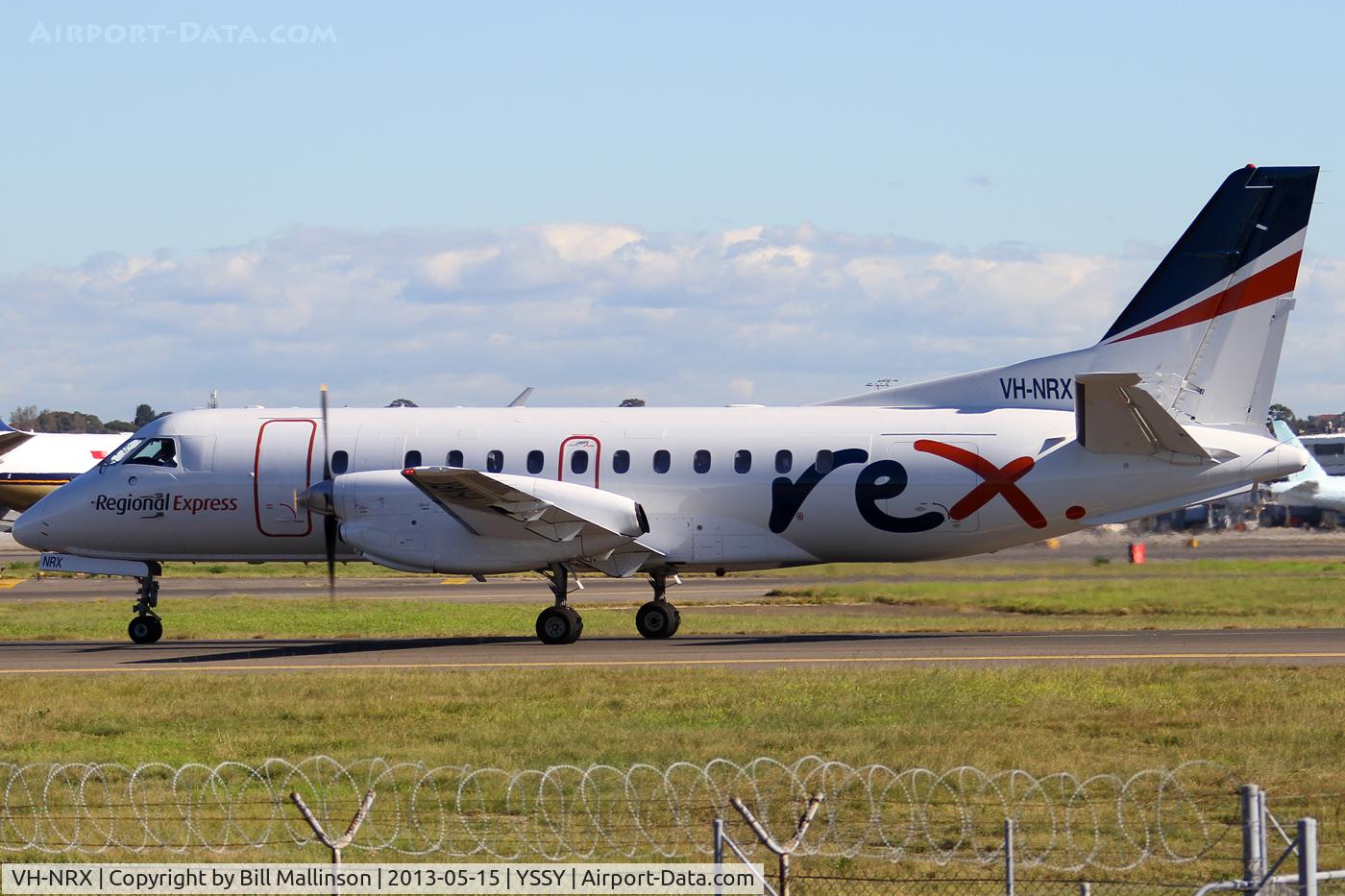 VH-NRX, 1991 Saab 340B C/N 340B-291, TAXI TO 34R
