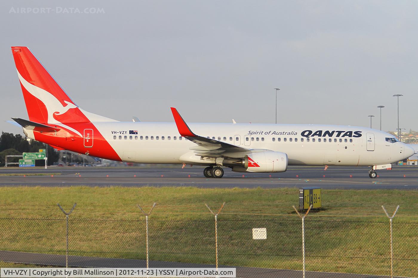 VH-VZY, 2012 Boeing 737-838 C/N 39363, TAXIING FROM 34R