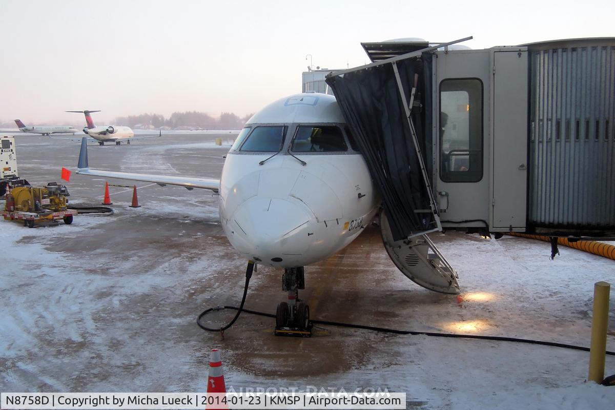 N8758D, 2003 Bombardier CRJ-200 (CL-600-2B19) C/N 7758, At Minneapolis - St Paul