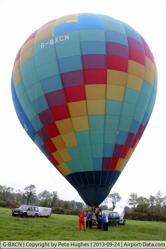 G-BXCN, 1996 Sky Balloons Sky 105-24 C/N 047, G-BXCN Sky 105-24 just about ready for the off at the 2013 Irish Hot Air Balloon Championships near Drumshanbo