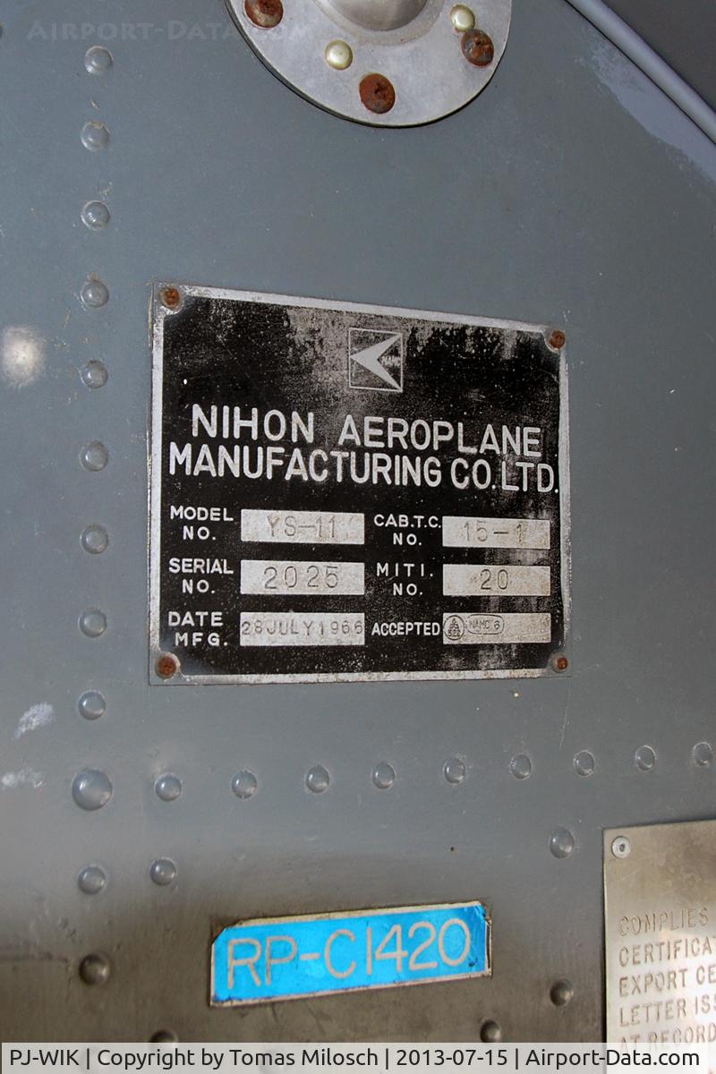 PJ-WIK, 1966 NAMC YS-11-111 C/N 2025, Technical data of this aircraft can be studied while drinking a beer in the restaurant 