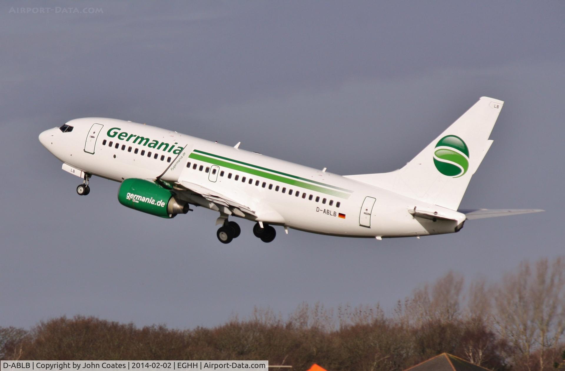 D-ABLB, 2008 Boeing 737-76J C/N 36115, Climbing away from 26  on charter to Tromso.