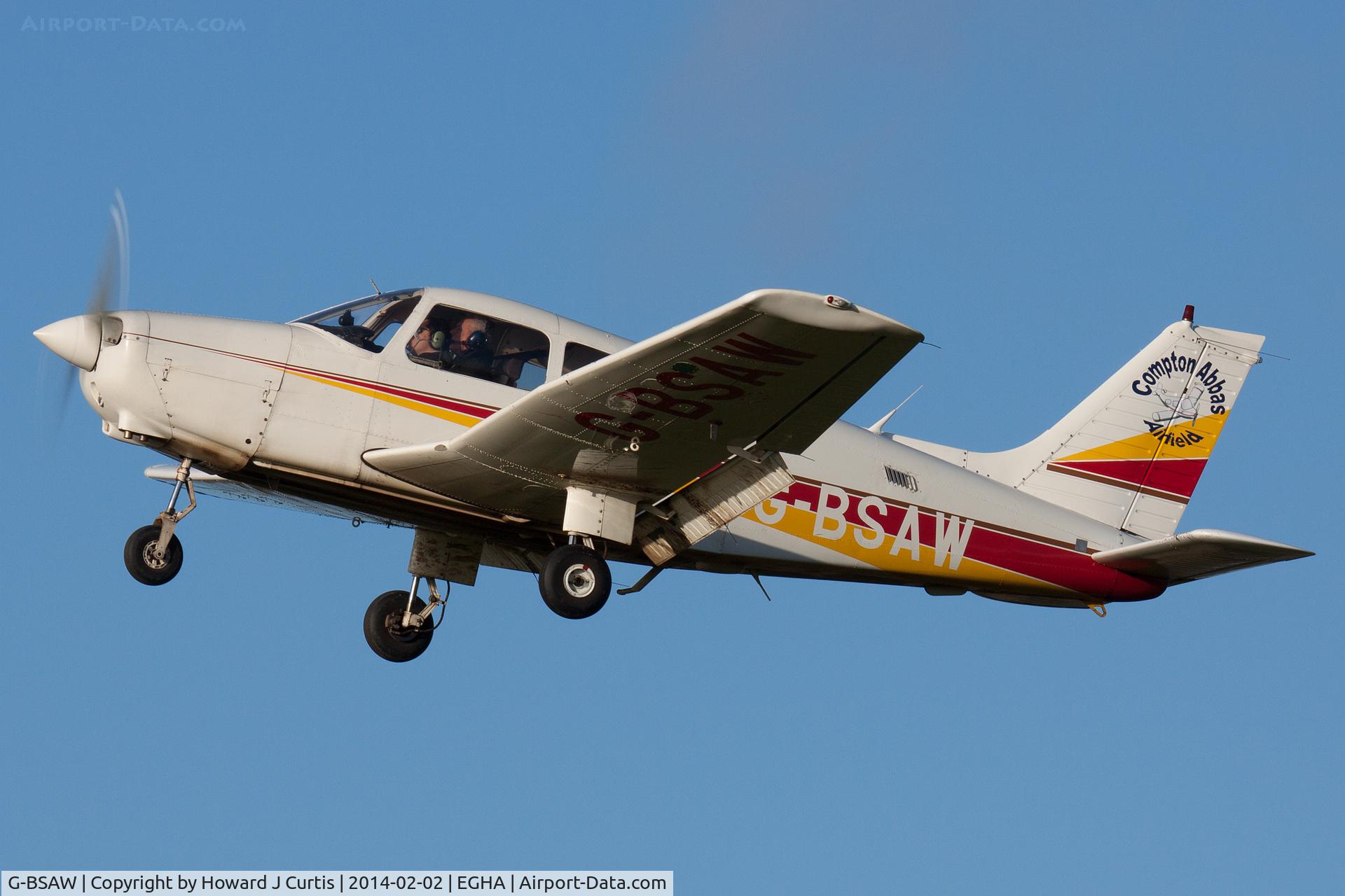 G-BSAW, 1982 Piper PA-28-161 Warrior II C/N 28-8216152, A resident here, climbing into a lovely blue sky.