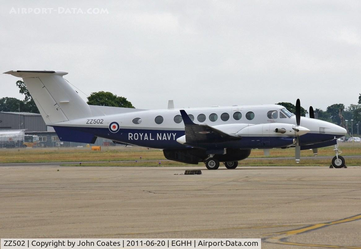 ZZ502, 2008 Hawker Beechcraft B350CER Avenger T1 C/N FL629, Parked at Cobham