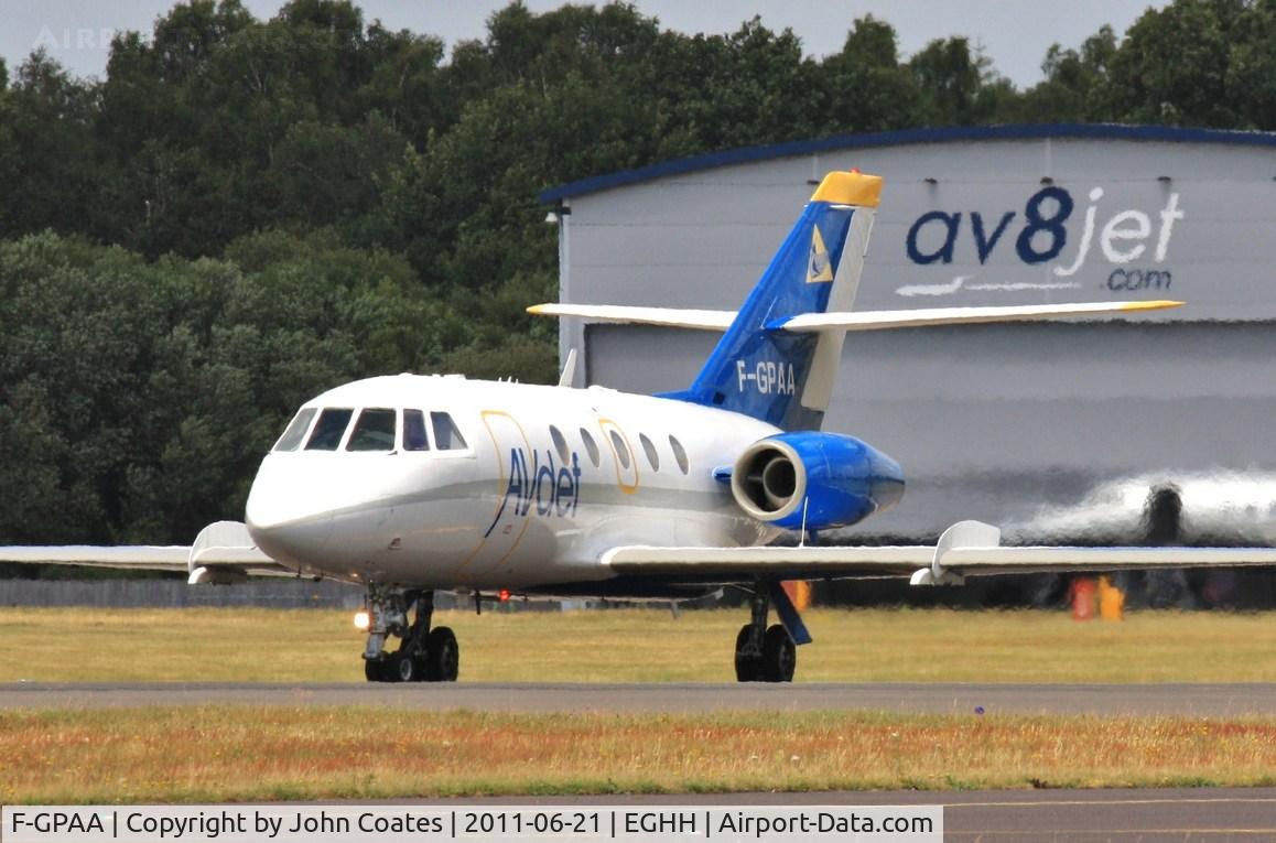 F-GPAA, 1967 Dassault Falcon (Mystere) 20C C/N 103, Taxiing from Cobham to depart