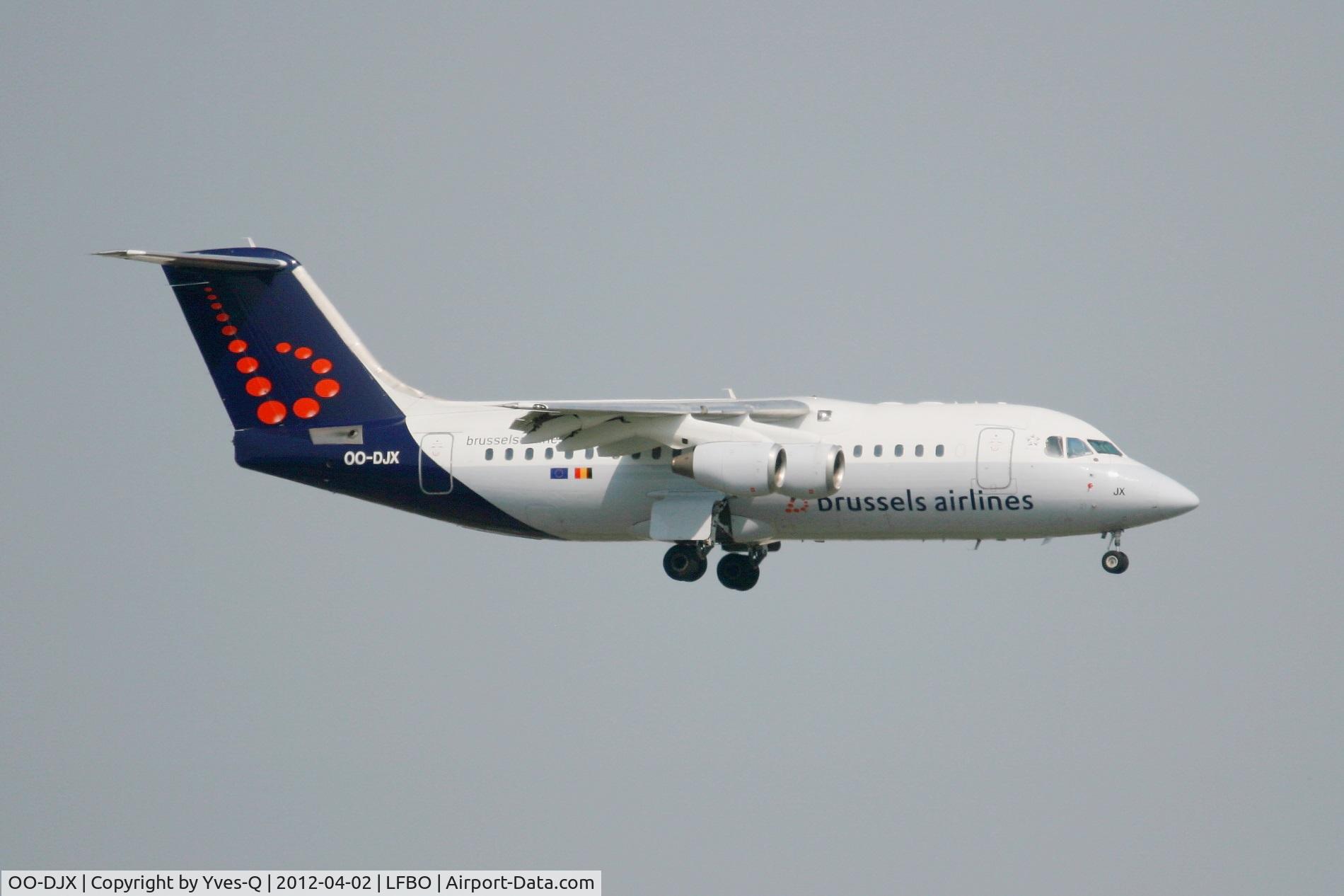 OO-DJX, 1996 British Aerospace Avro 146-RJ85 C/N E.2297, BAE Systems Avro 146-RJ85, Short Approach Rwy 14R, Toulouse Blagnac Airport (LFBO-TLS)