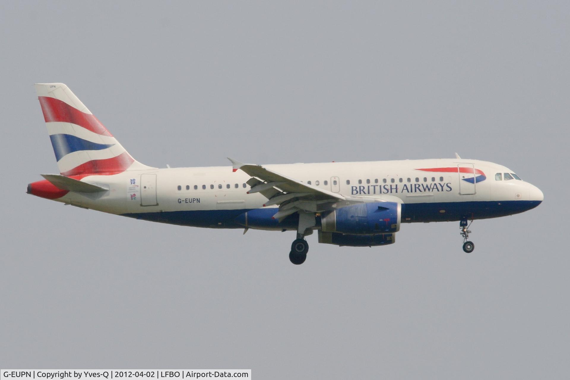 G-EUPN, 2000 Airbus A319-131 C/N 1261, Airbus A319-131, Short Approach Rwy 14R, Toulouse Blagnac Airport (LFBO-TLS)