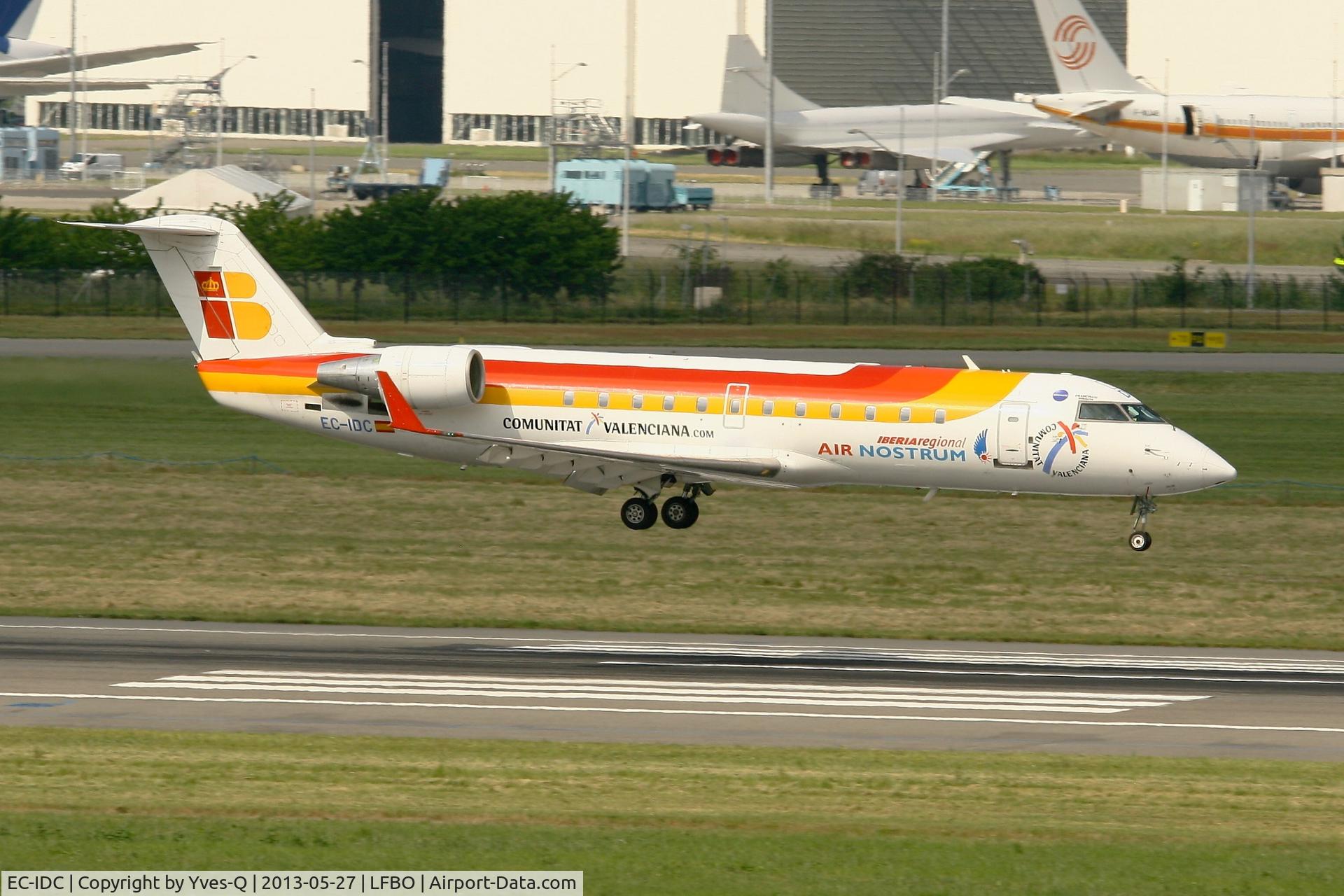EC-IDC, 2002 Bombardier CRJ-200ER (CL-600-2B19) C/N 7622, Canadair Regional Jet CRJ-200ER, Landing Rwy 14R, Toulouse Blagnac Airport (LFBO-TLS)