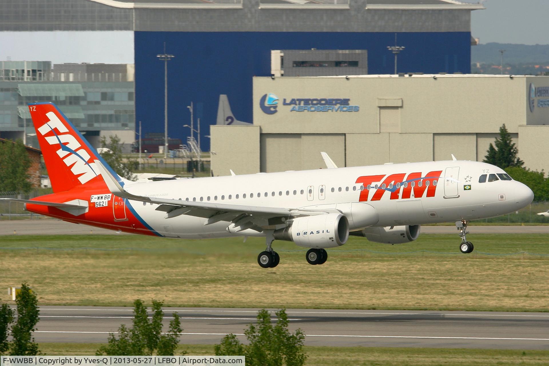 F-WWBB, 2013 Airbus A320-214 C/N 5621, Airbus A320-214, Landing Rwy 14R, Toulouse Blagnac Airport (LFBO-TLS)