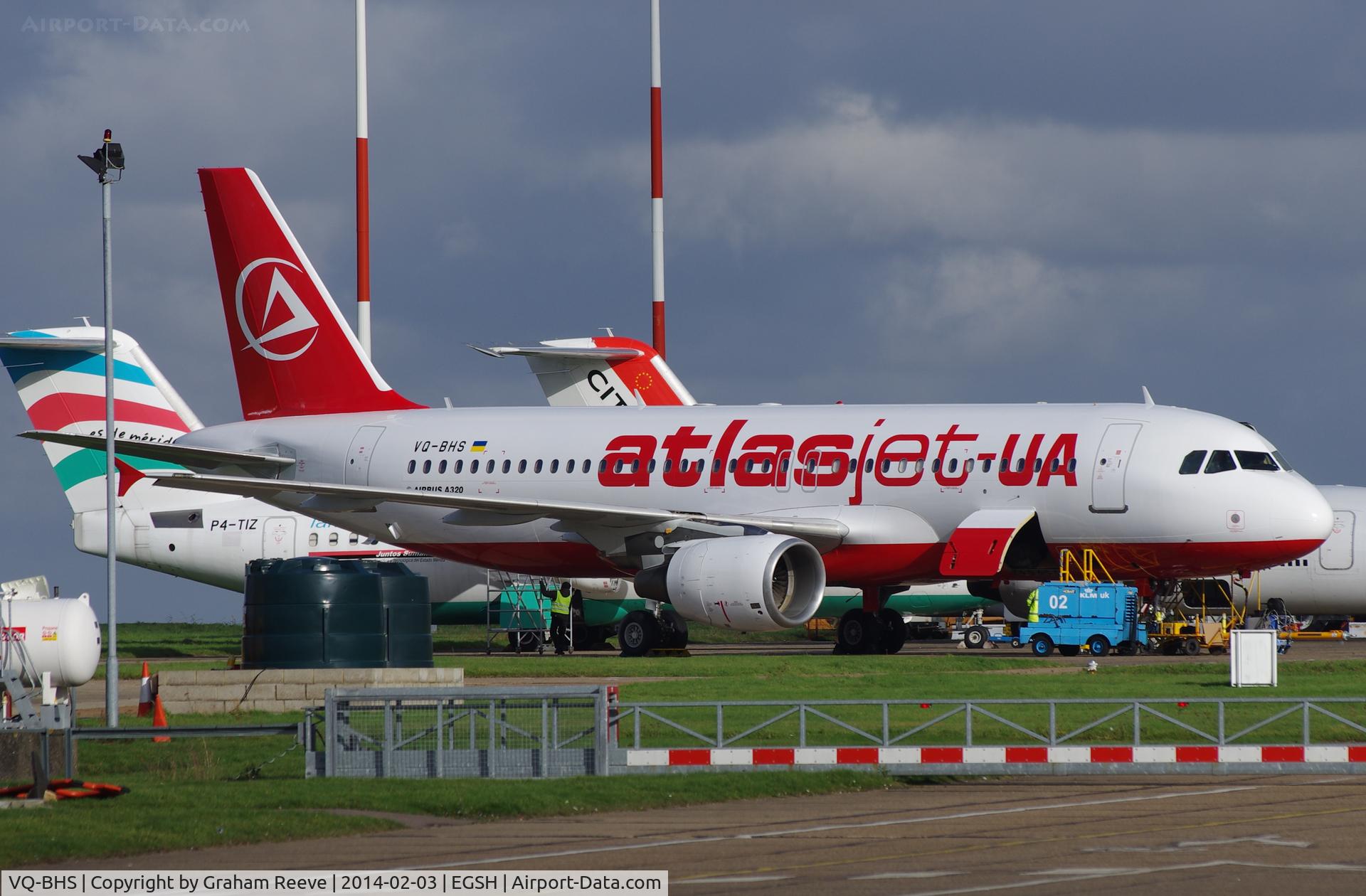 VQ-BHS, 2000 Airbus A320-214 C/N 1213, Parked at Norwich.