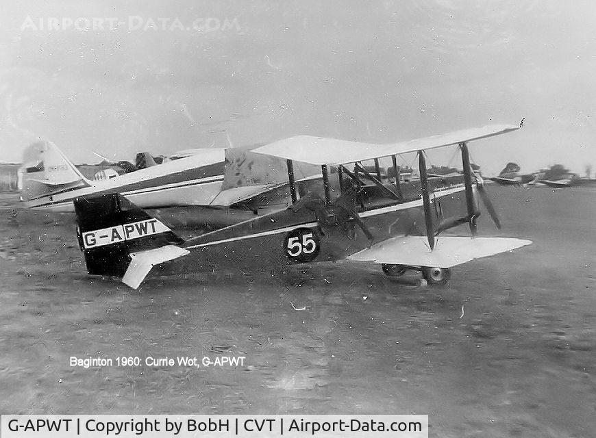 G-APWT, 1959 Currie Wot C/N HAC4, G-APWT taken at Baginton, Coventry in 1960.
