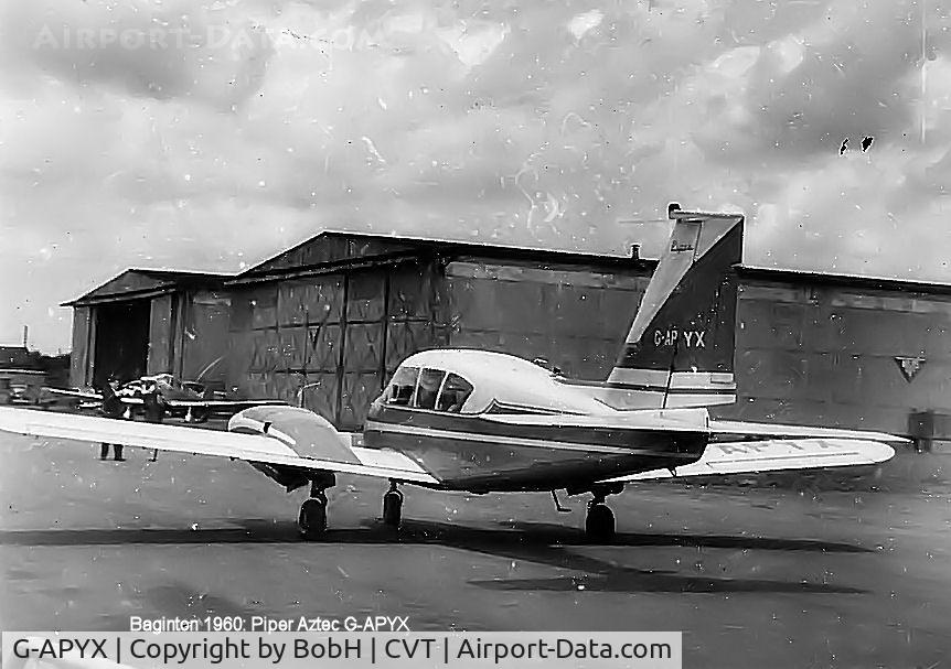 G-APYX, 1960 Piper PA-23-250 Aztec C/N 27-105, G-APYX taken at Baginton, Coventry in 1960.