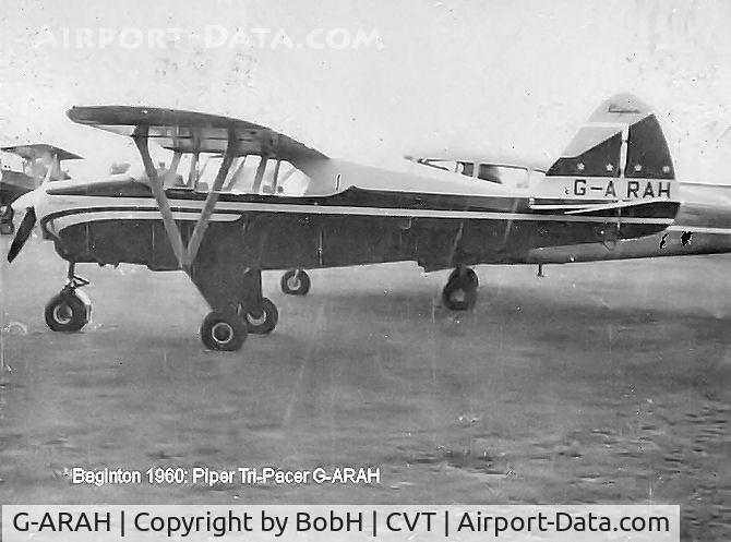 G-ARAH, 1960 Piper PA-22-160 Tri Pacer C/N 22-7423, G-ARAH Taken at Baginton, Coventry in 1960.