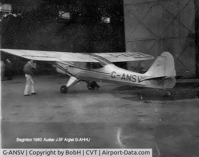 G-ANSV, 1954 Auster J-5F Aiglet Trainer C/N 3124, G-ANSV at Baginton, Coventry in 1960.