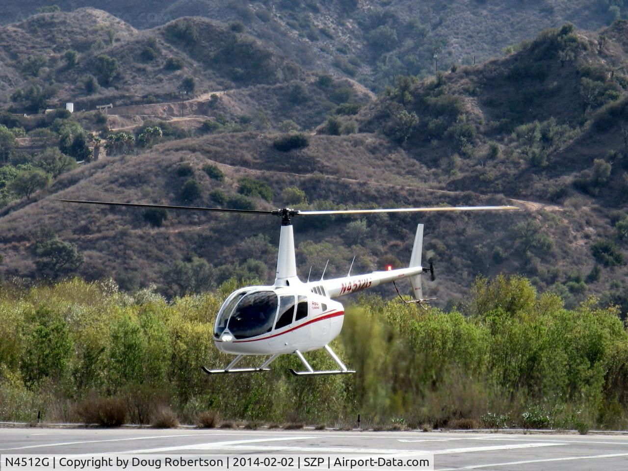 N4512G, Robinson R66 C/N 0003, 2010 Robinson R66, one Rolls Royce 250-C300/A1 Turboshaft derated to 270 shp for takeoff, 224 shp max continuous, 3rd prototype, Experimental class R&D, liftoff hover from SZP helipad,