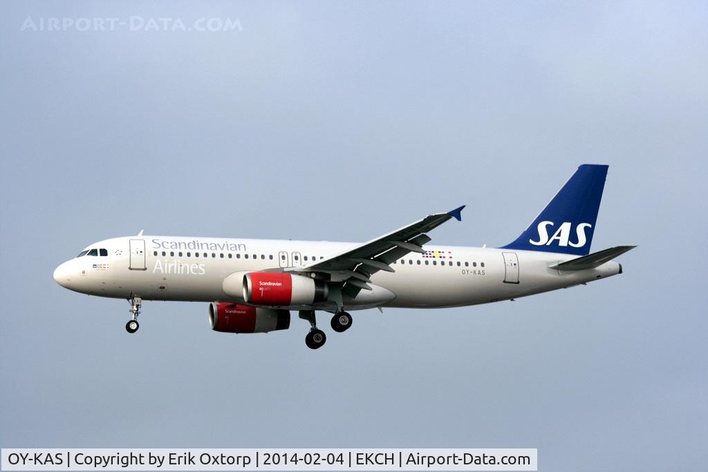 OY-KAS, 2007 Airbus A320-232 C/N 3335, OY-KAS landing in CPH as SK540 from MAN on its second day of operaion for SAS