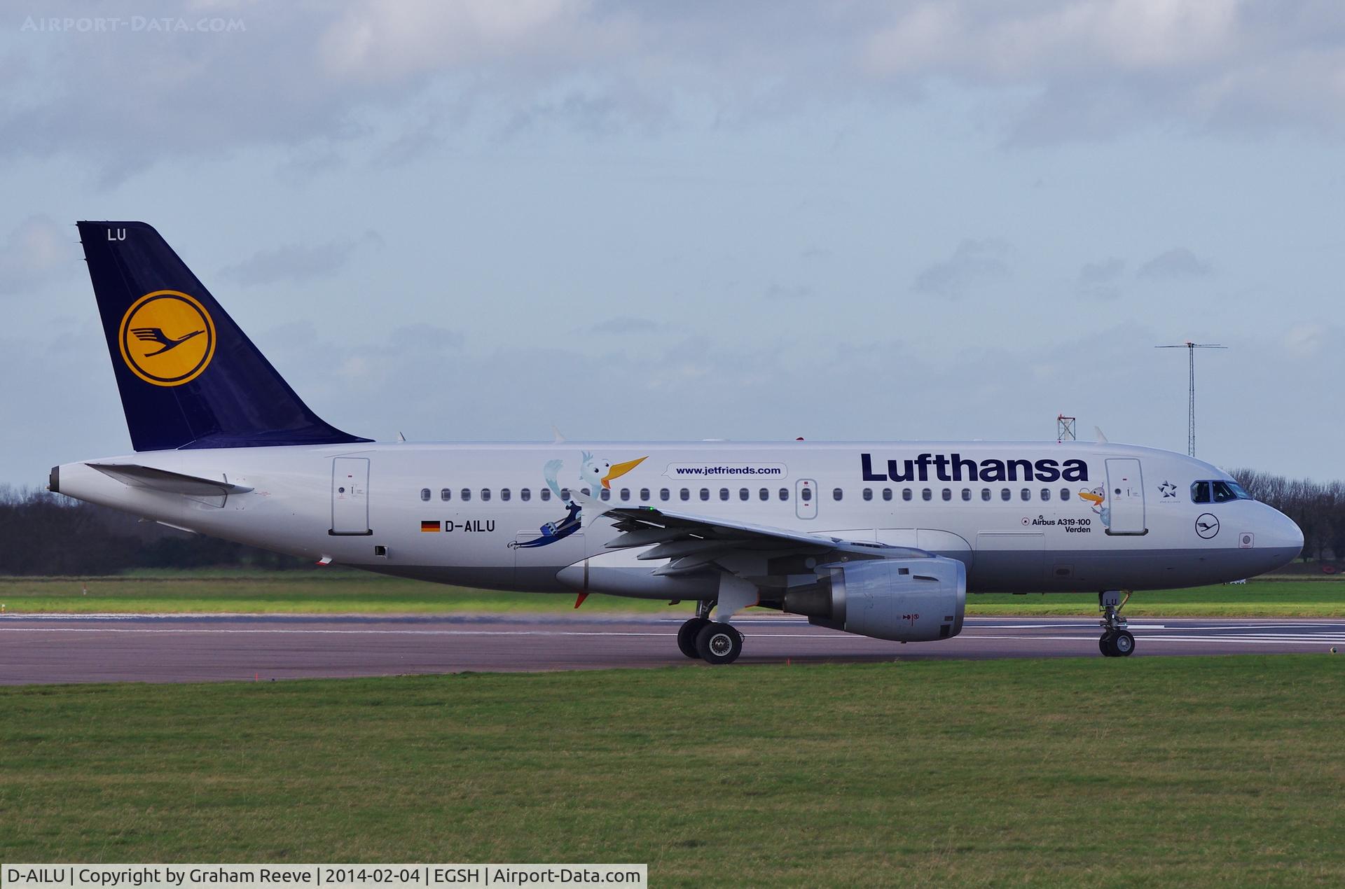 D-AILU, 1997 Airbus A319-114 C/N 744, About to depart.