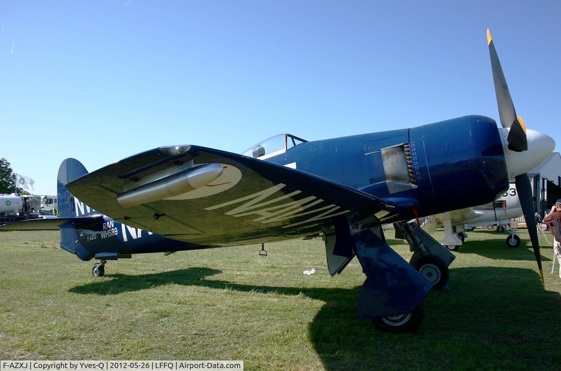 F-AZXJ, 1949 Hawker Sea Fury FB.11 C/N 37733, Hawker Sea Fury FB MK11, La Ferté Alais Airfield (LFFQ) Air Show 2012