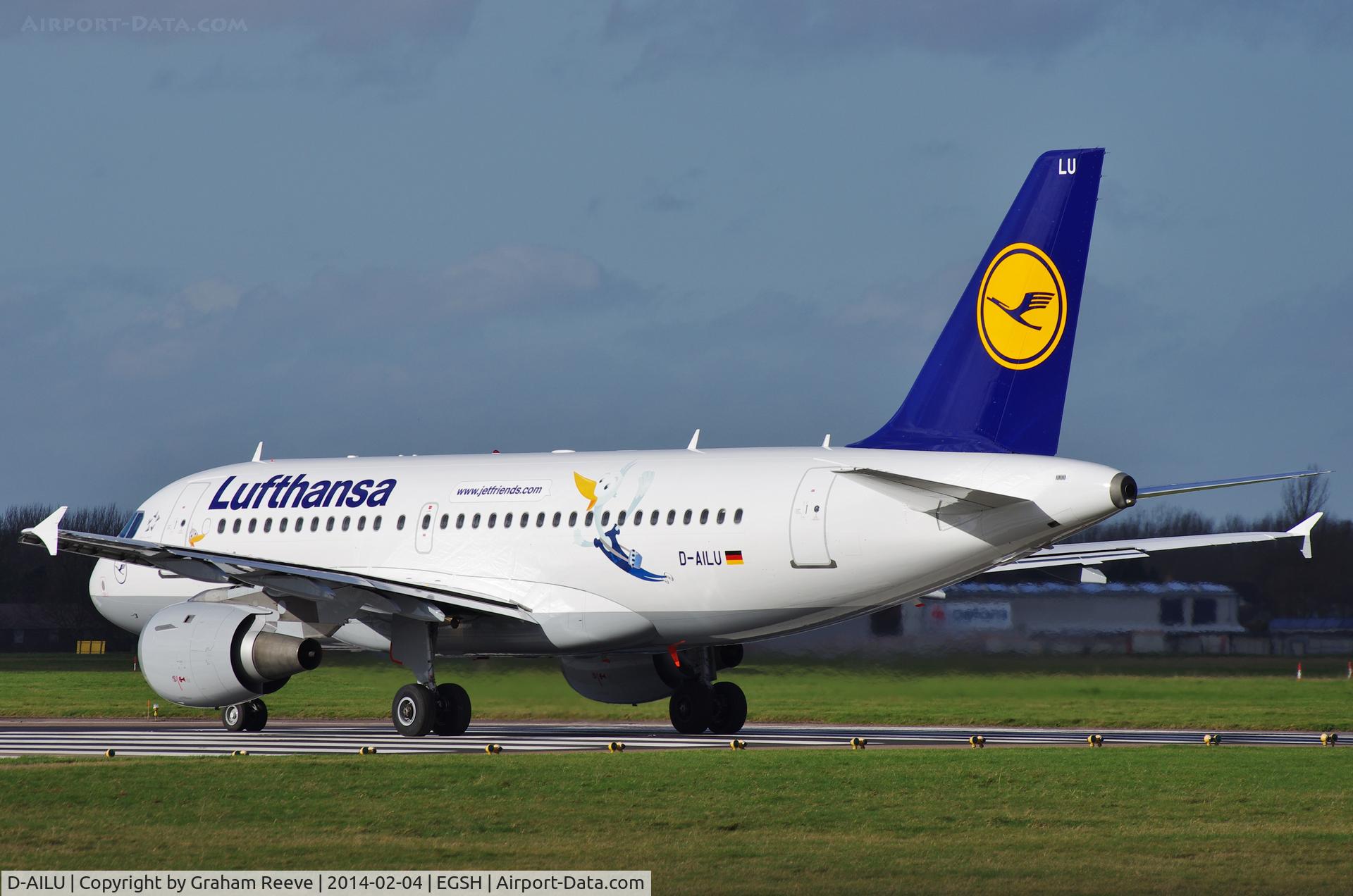 D-AILU, 1997 Airbus A319-114 C/N 744, About to take off.