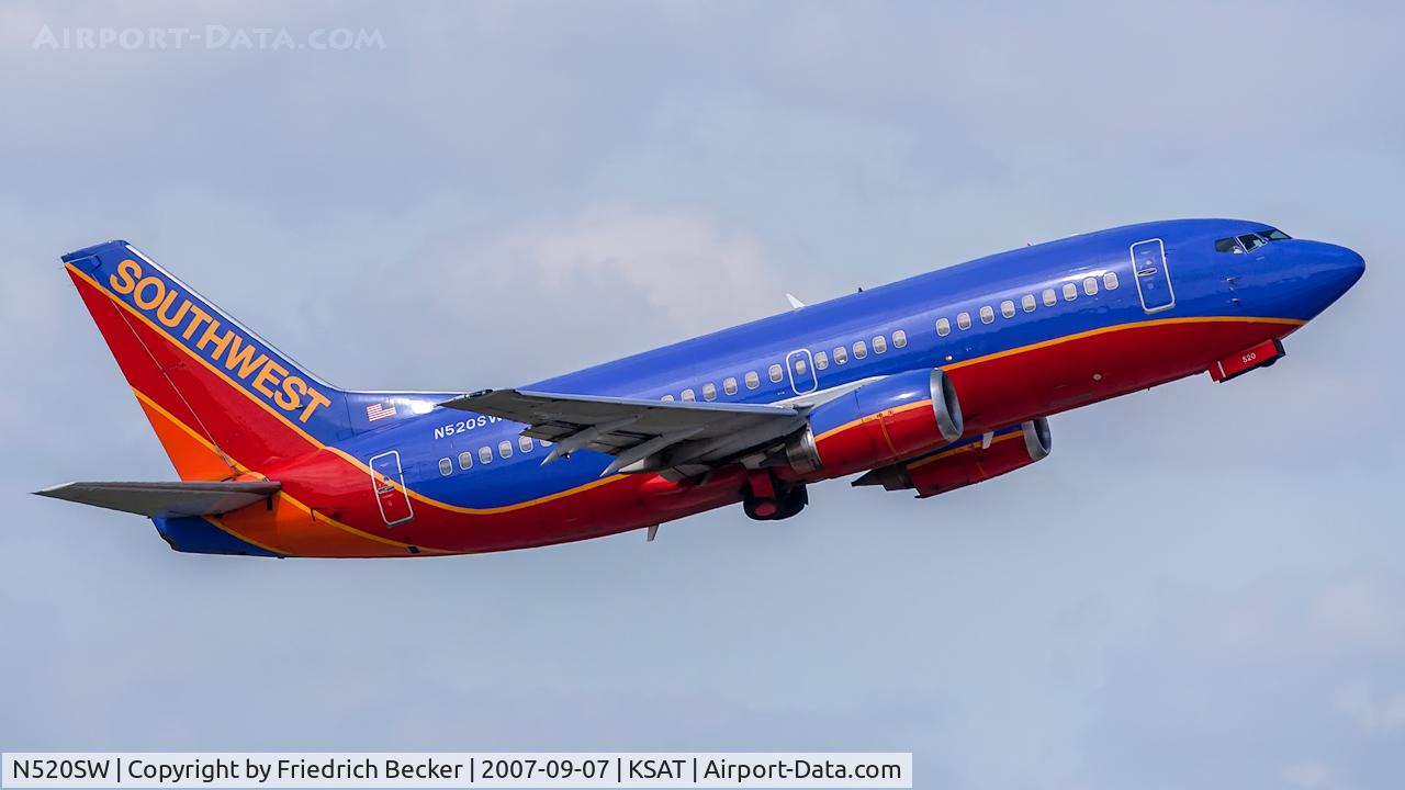 N520SW, 1991 Boeing 737-5H4 C/N 25319, departure from San Antonio IAP
