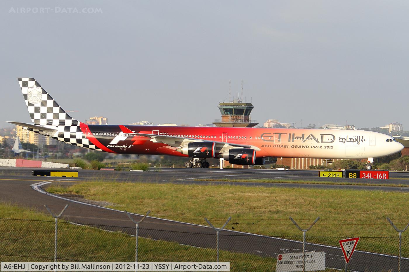 A6-EHJ, 2008 Airbus A340-642X C/N 933, ROLLING ON 34L