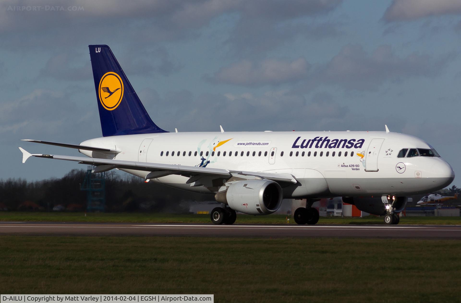 D-AILU, 1997 Airbus A319-114 C/N 744, Departing NWI after spray by Air Livery....