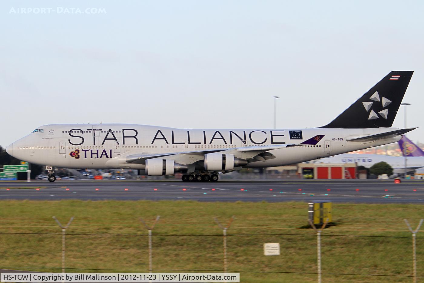 HS-TGW, 1997 Boeing 747-4D7 C/N 27724, LANDED ON16R