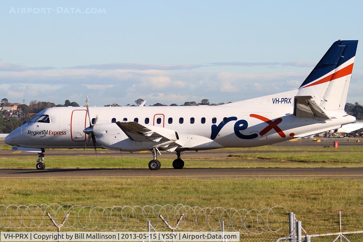VH-PRX, 1992 Saab 340B C/N 340B-303, TAXI TO 34L