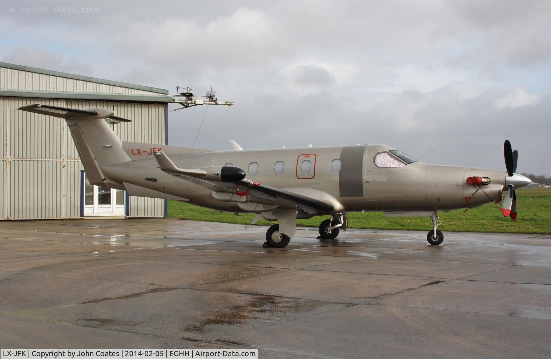LX-JFK, 2005 Pilatus PC-12/45 C/N 683, Facing the gales at Pilatus Centre