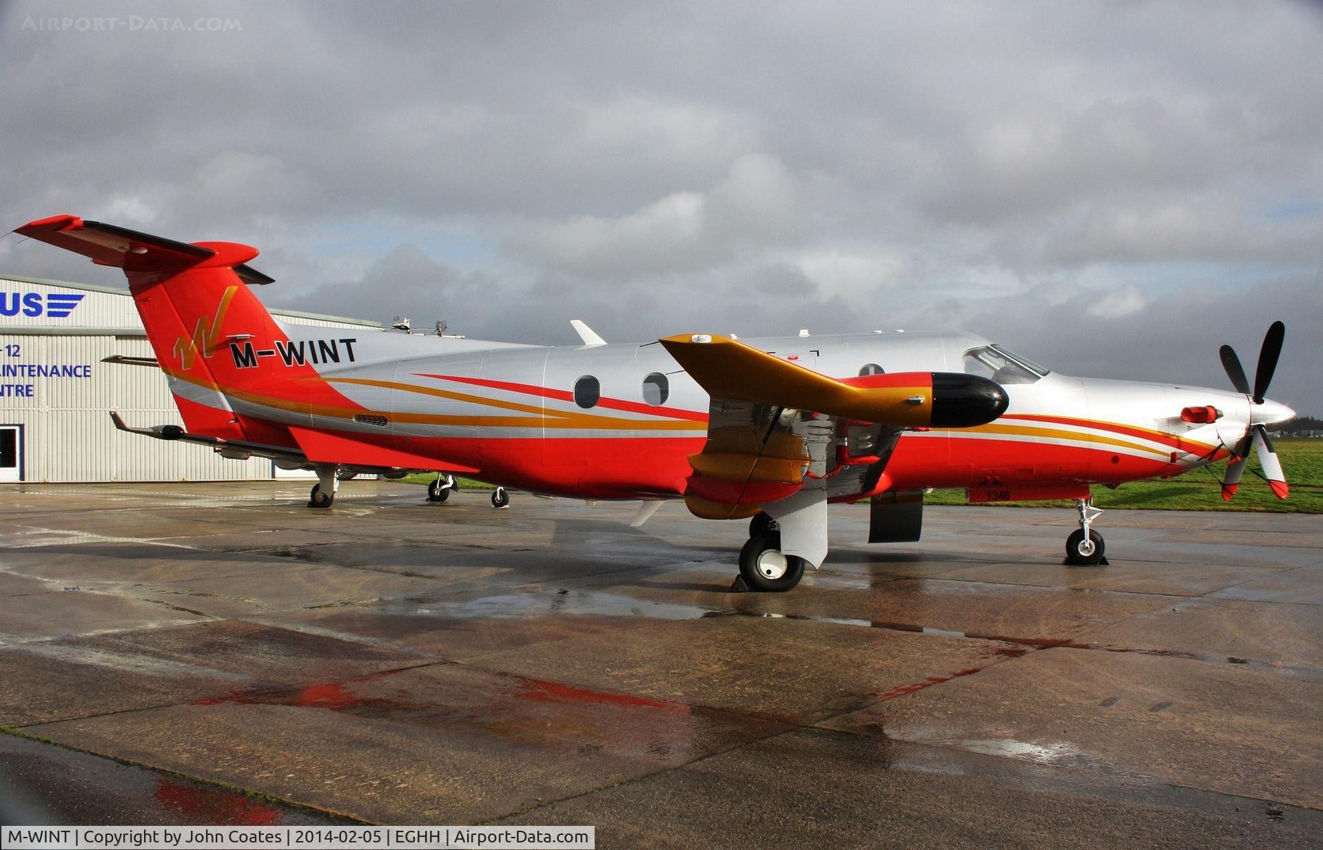 M-WINT, 2012 Pilatus PC-12/47E C/N 1346, Facing the gale at Pilatus Centre