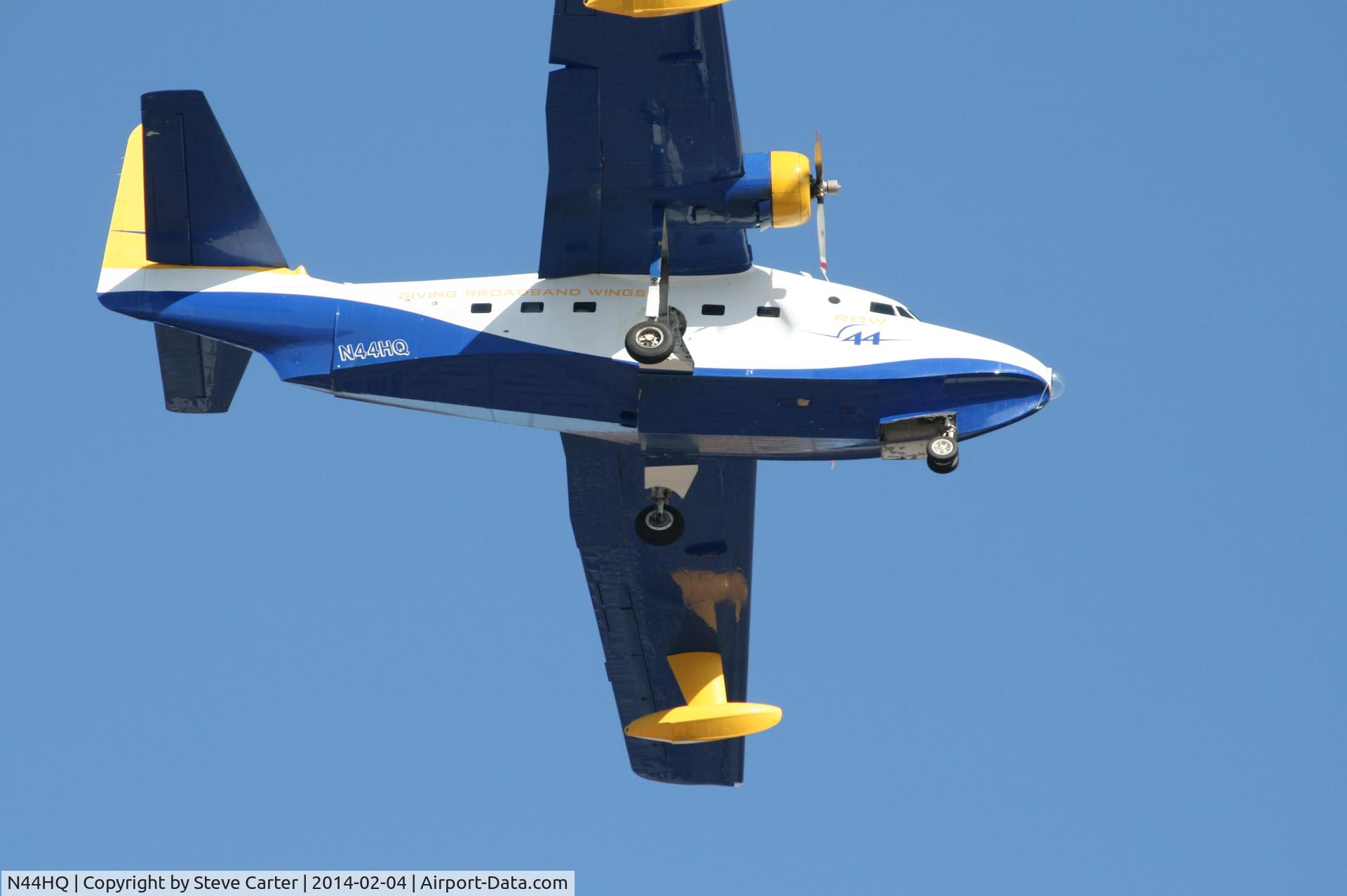 N44HQ, 1950 Grumman HU-16B Albatross C/N G-99, Shot taken from my home in Bullhead City, Arizona February 5, 2014.