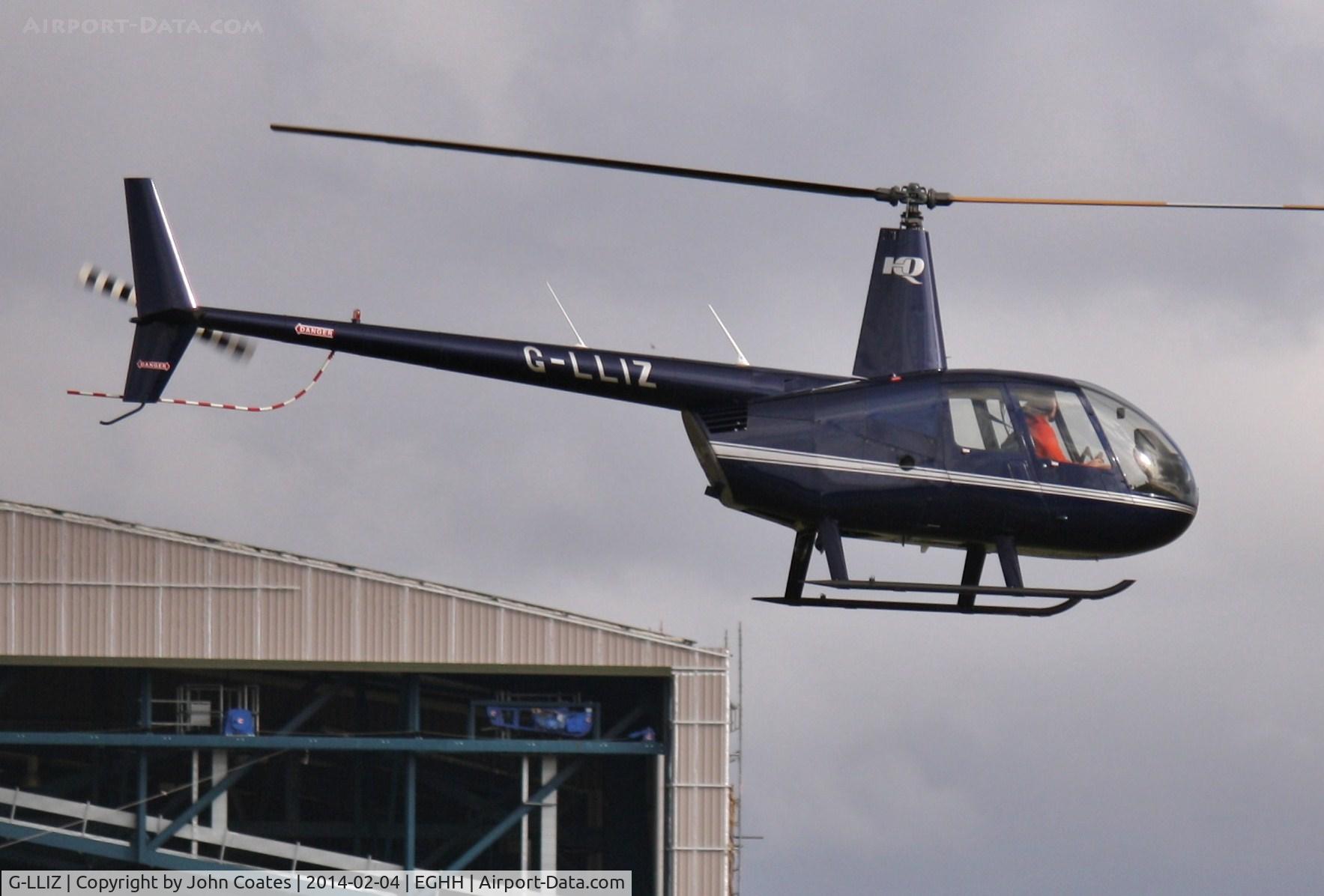 G-LLIZ, 2008 Robinson R44 Raven II C/N 12140, Departing BHL