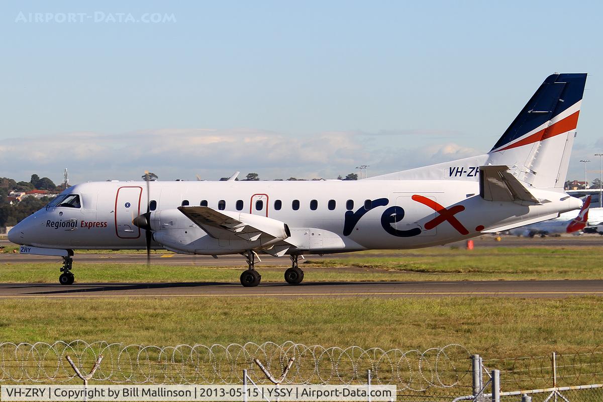 VH-ZRY, Saab 340B C/N 340B-401, TAXI TO 34R