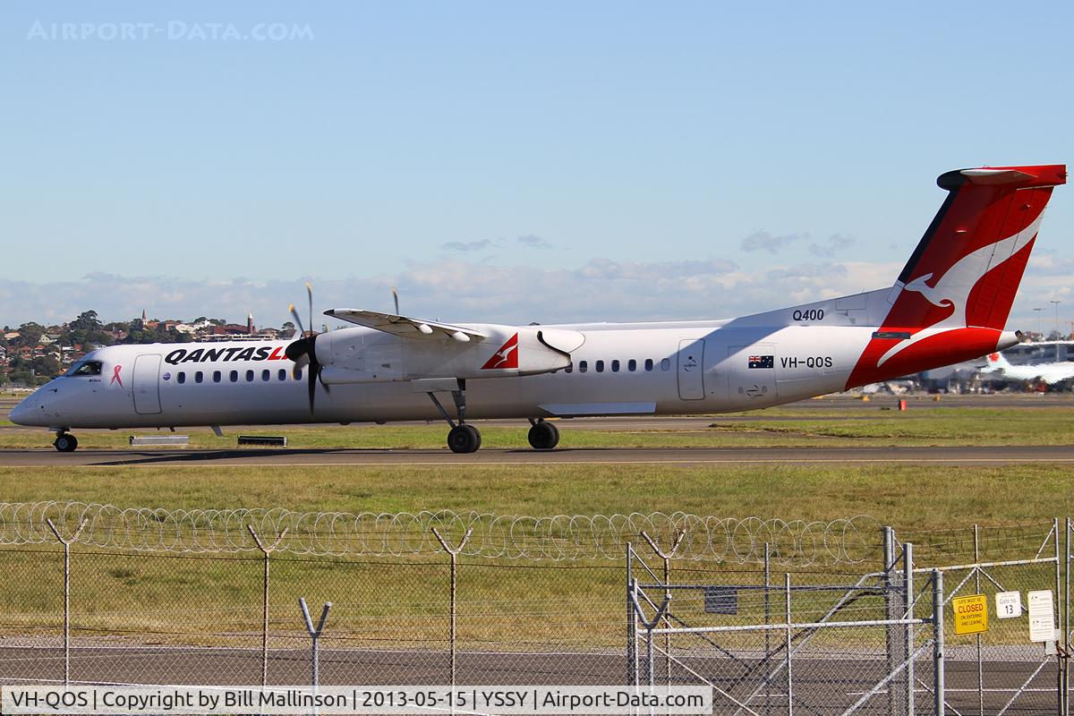 VH-QOS, 2009 De Havilland Canada DHC-8-402Q Dash 8 C/N 4263, TAXI TO 34R