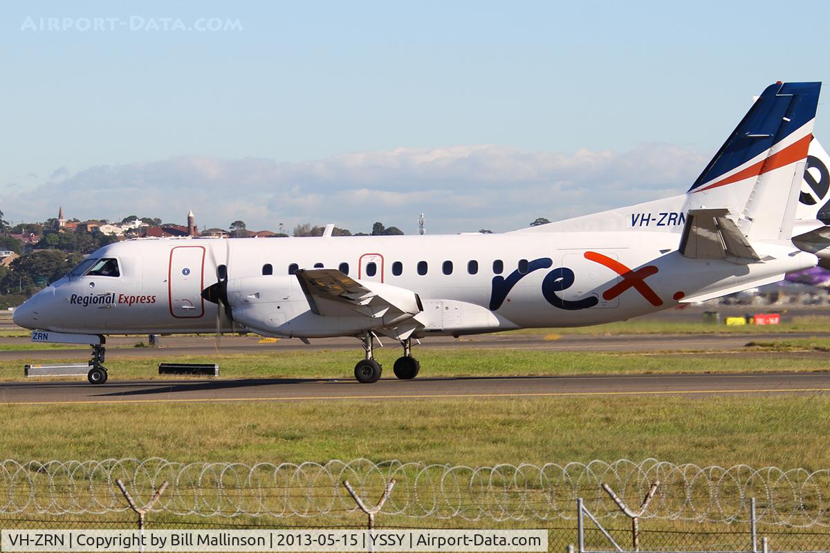 VH-ZRN, 1996 Saab 340B C/N 340B393, TAXI TO 34R