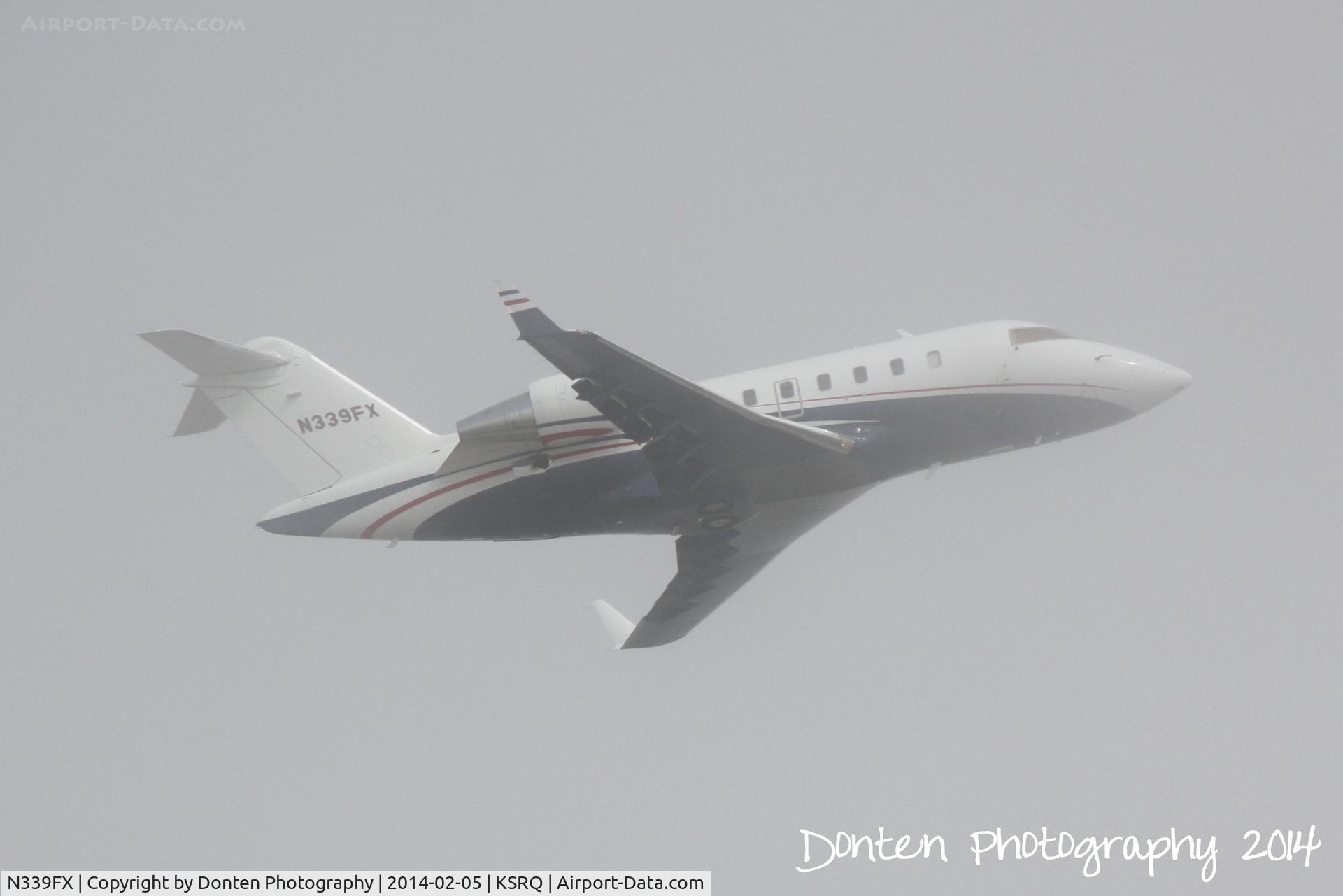 N339FX, 2007 Bombardier Challenger 605 (CL-600-2B16) C/N 5719, Flexjet Flight 339 (N339FX) departs Sarasota-Bradenton International Airport enroute to Teterboro Airport
