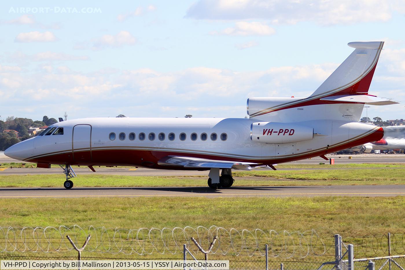 VH-PPD, 2000 Dassault Falcon 900C C/N 185, TAXI TO 16L