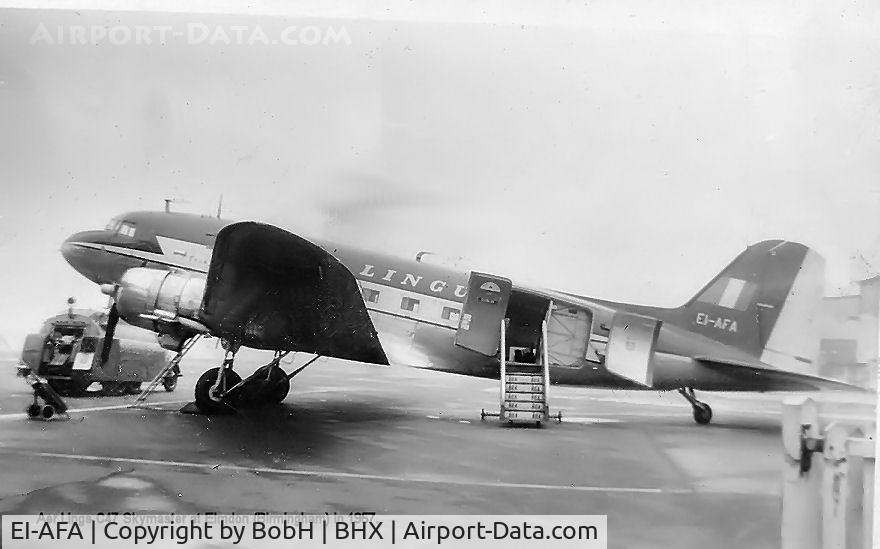EI-AFA, 1944 Douglas C-47A Skytrain C/N 19632, EI-AFA at Elmdon in 1957. It was a regular visitor here in the late 1950's.