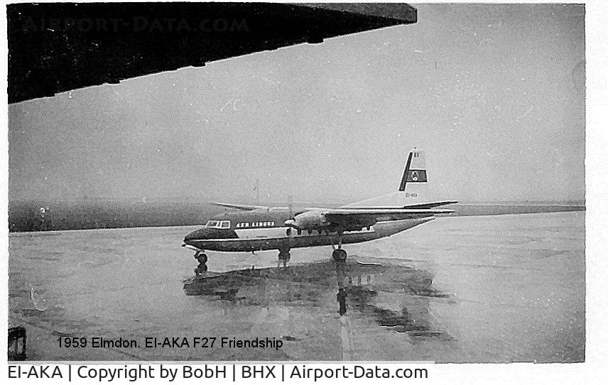 EI-AKA, 1958 Fokker F.27-100 Friendship C/N 10105, Aer Lingus' new Fokker F27 at Elmdon (Birmingham) in Early 1959.