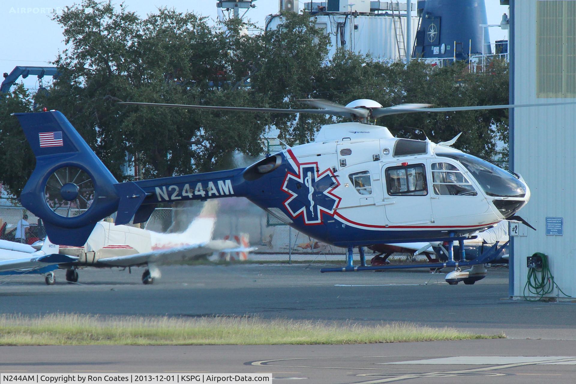 N244AM, 2007 Eurocopter EC-135P-2+ C/N 0610, This 2007 Eurocopter prepares to land at the Albert Whitted Airport in St Petersburg, Florida